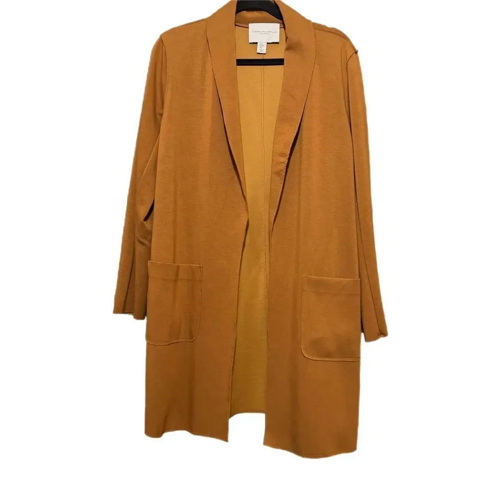 Carolina Belle Red-Brown Trench-Style Coat Jacket Size Medium
